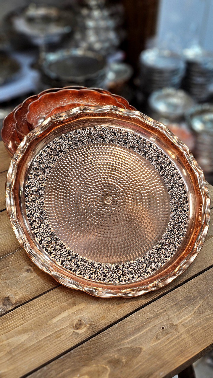 سینی مسی گلدار