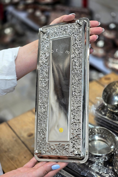 اردوخوری گوی گلدار با رولت گلدار (کروم)