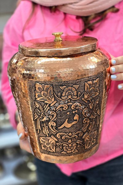 بانکه دستساز مسی قلم برجسته