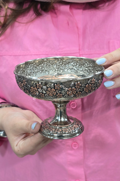 پیاله تک پایه گلبرگ الماس تراش طراحی